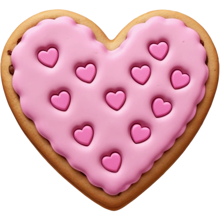 Heart cookie with pink chips  emoji