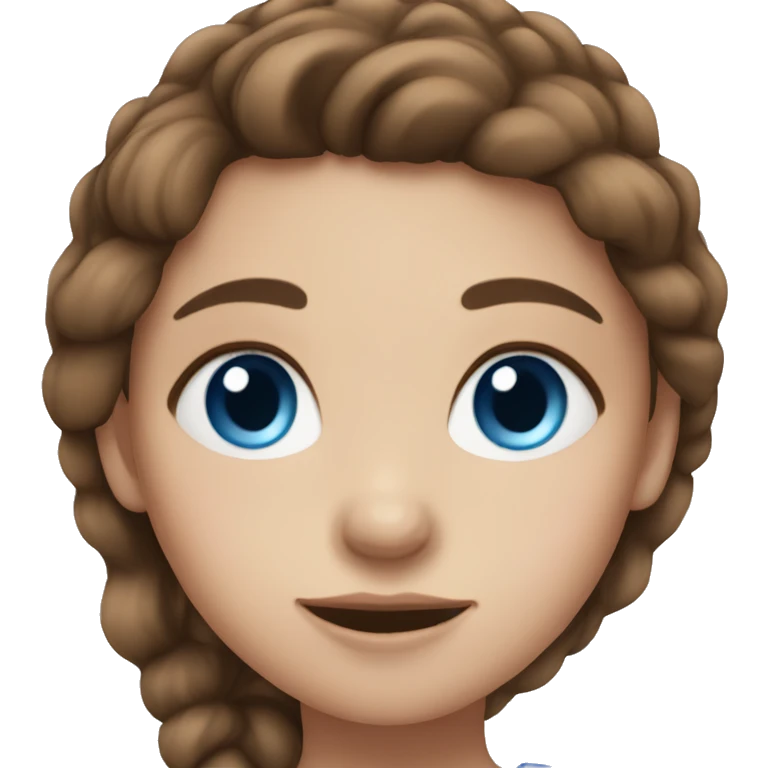 girl with blue eyes, brown hair emoji