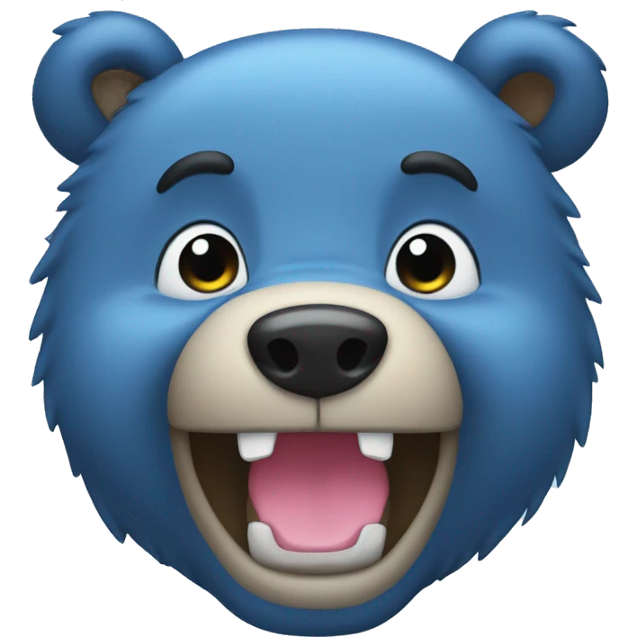 Blue bear making on OMG face  emoji