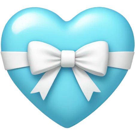 Light blue heart with white bow emoji