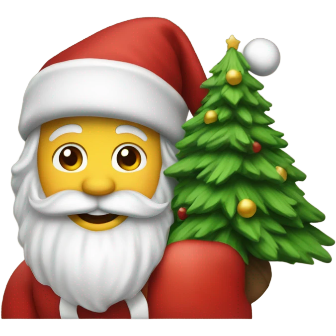 Create an emoji of santa riding a christmas tree emoji
