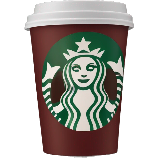 Dark red starbucks emoji