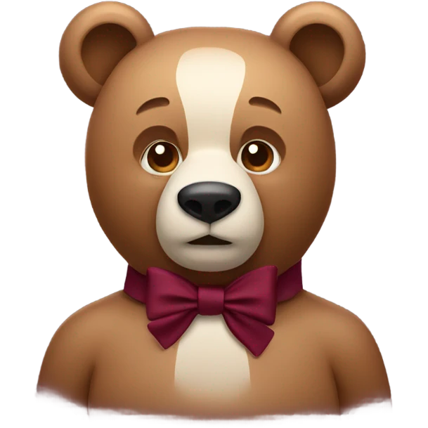 bear with burgundy bow emoji