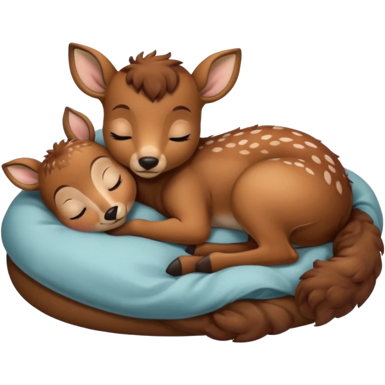 Baby deer sleeping in bed emoji