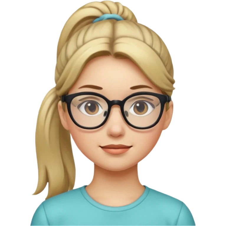 Ponytail Girl with Glasses emoji