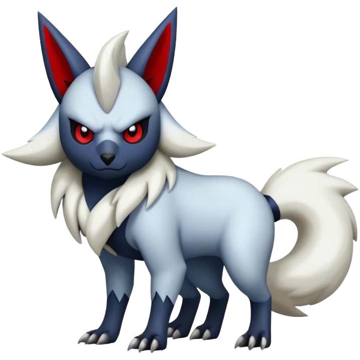 Edgy cool Absol-Zorua-Zangoose-creature-hybrid full body  emoji