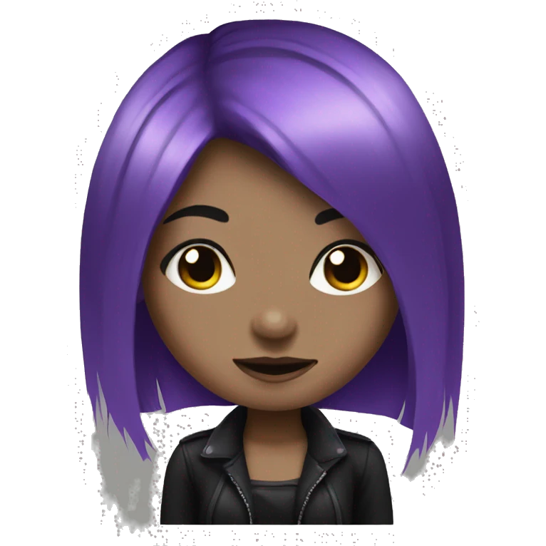 goth girl with purple hair emoji