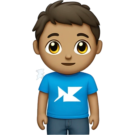 Un humain jeune  est brun qui porte un tee-shirt bleue avec écrit nz dessus qui tient un drapeau bleu avec écrit nz dessus qu'il soye heureux et des étoiles autour de lui emoji