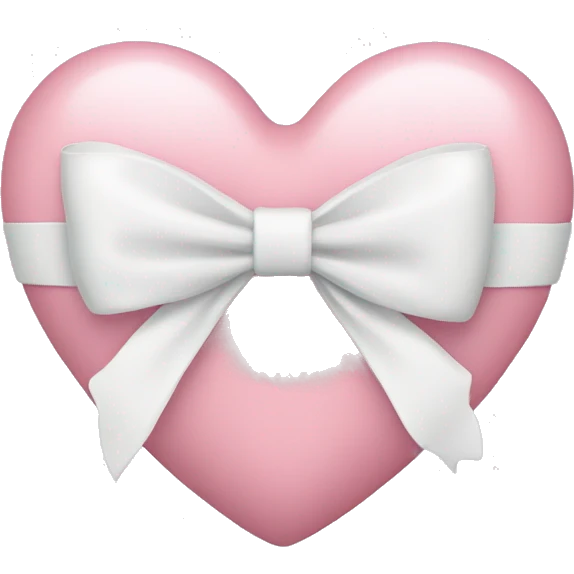 Pastel pink heart with white bow emoji