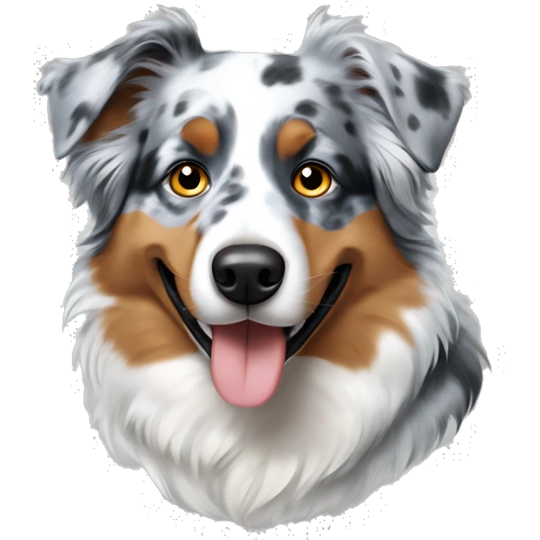 Blue merle Australian Shepherd with heterochromia emoji