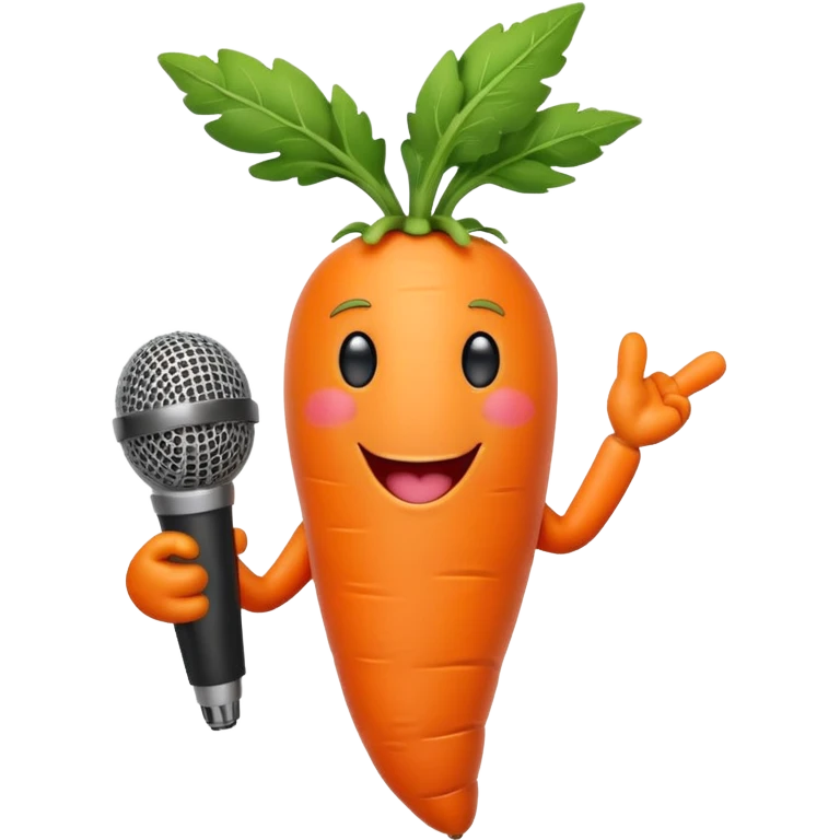 singing carrot with microphone emoji