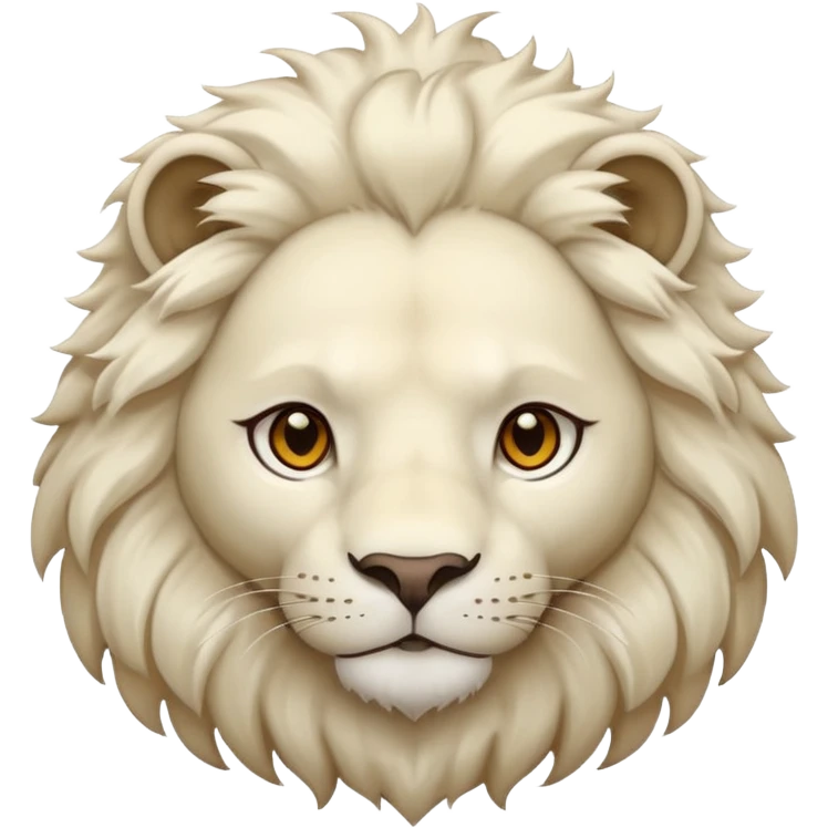 clear white lion with light brown eyes emoji