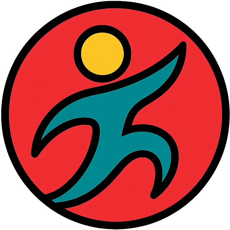 modern circular symbol with dynamic flowing shape, abstract athletic style, no text, no direct logo elements emoji