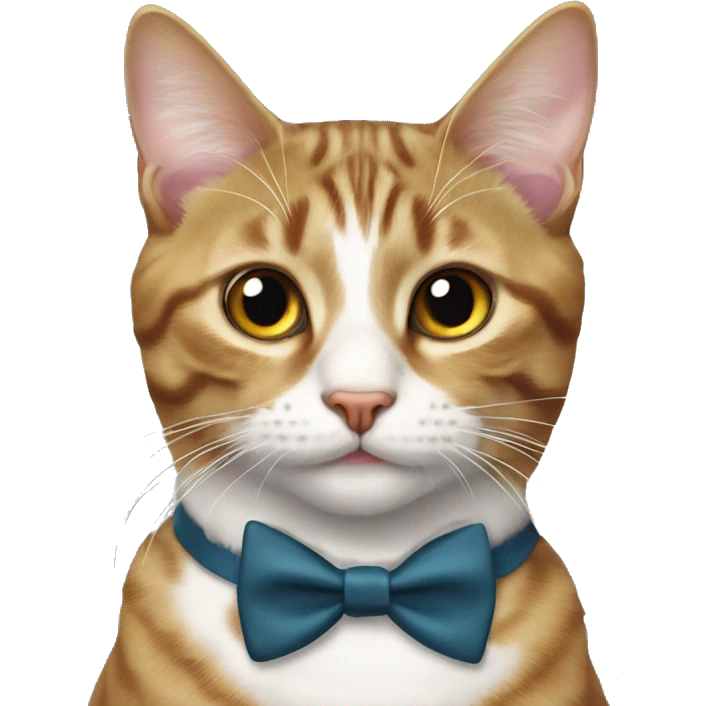 tabby cat with a bow tie emoji