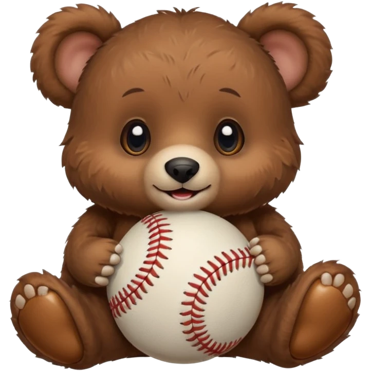 Baby bear with baseball emoji