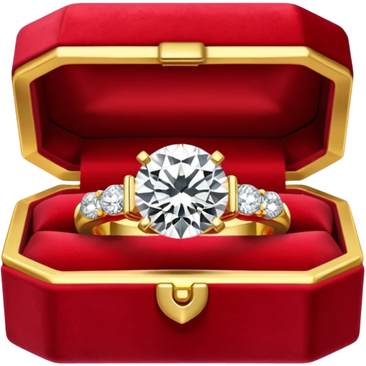 diamond jewelry ring in a red jewelry box emoji