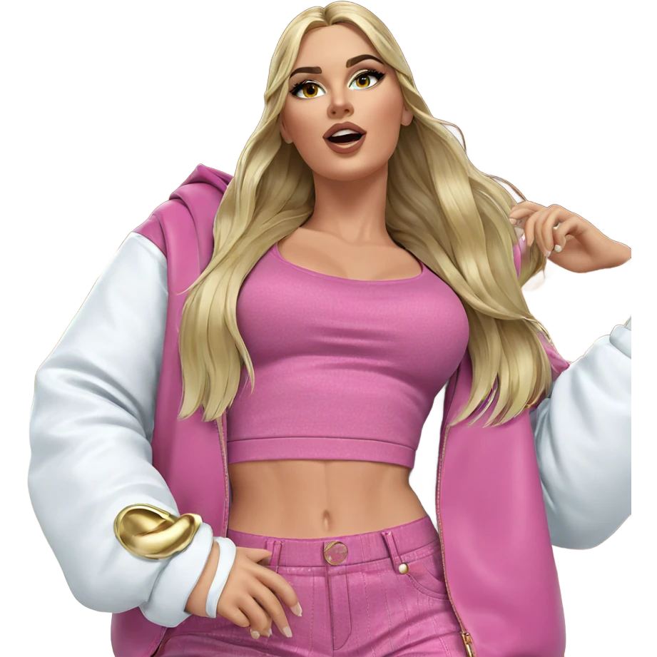 blonde girl in stylish outfit emoji