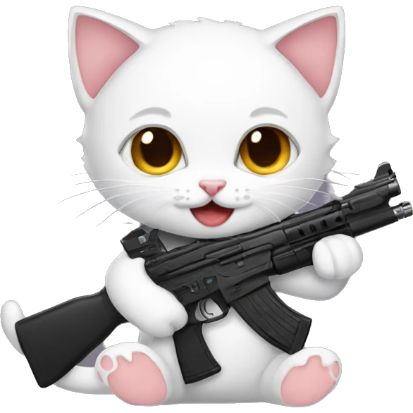 Kitten with guns emoji