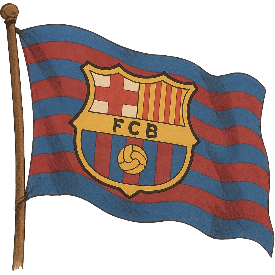 ghibli style Barcelona FC (Barça) flag emoji