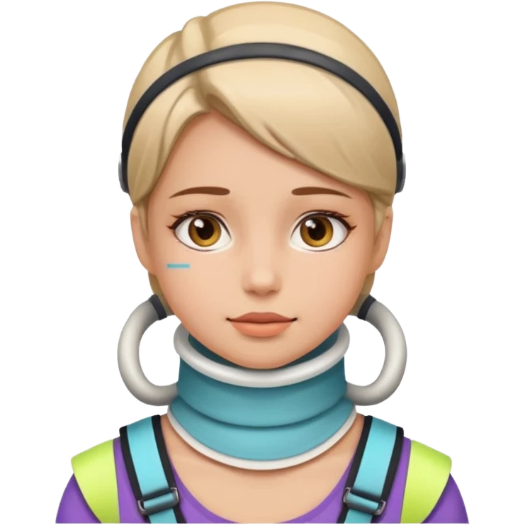 Girl with neck brace emoji