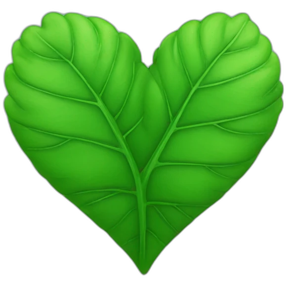 Green heart with leafs emoji