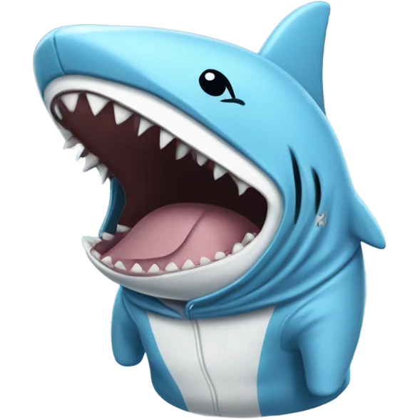 dog wearing shark onesie  emoji