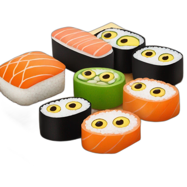 cute sushi bento wooden box emoji