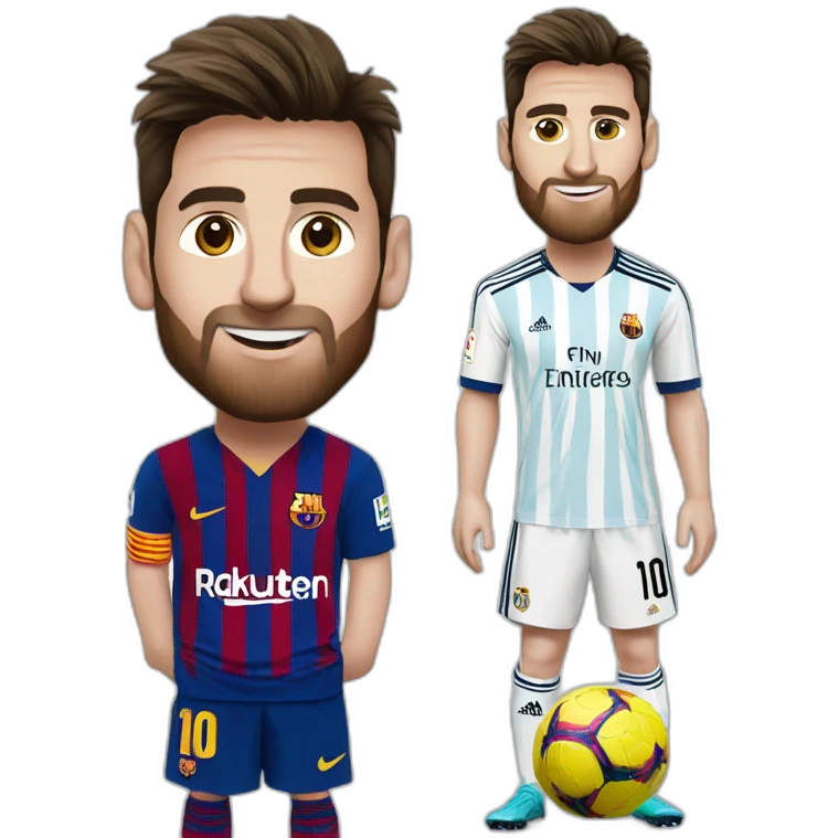 Messi with réal Madrid emoji