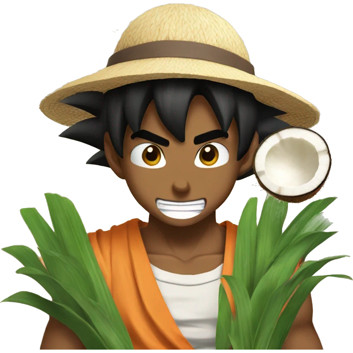 goku with a tender coconut emoji