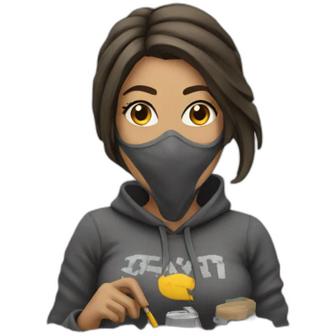 female graffiti writer emoji