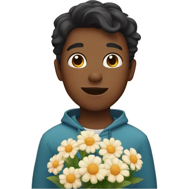 boy with flowers  emoji