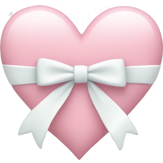 Pastel pink heart with white bow emoji
