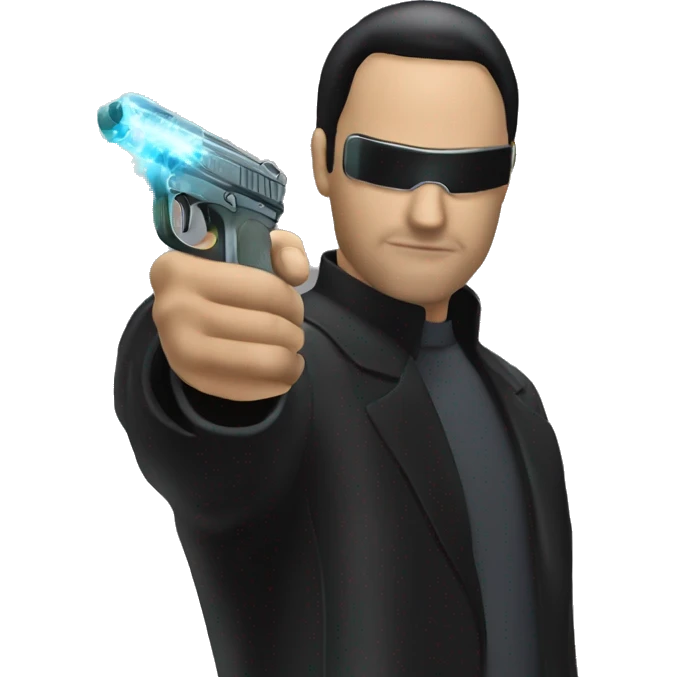  Matrix Neo, stopping bullets with palm emoji