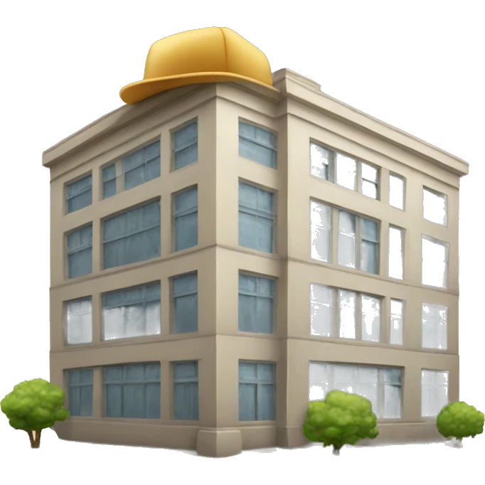 building with a hat emoji