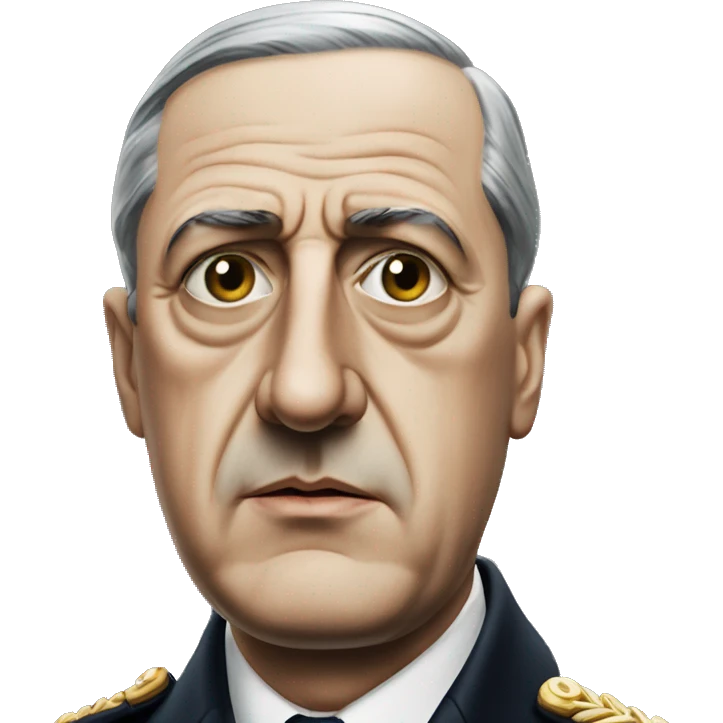 photorealistic serious Charles de Gaulle emoji