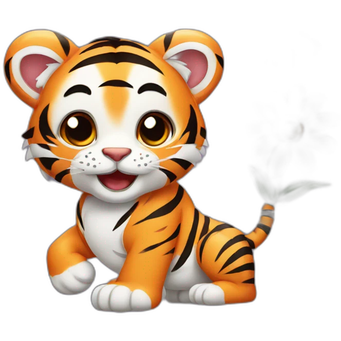 Tiger with flower emoji