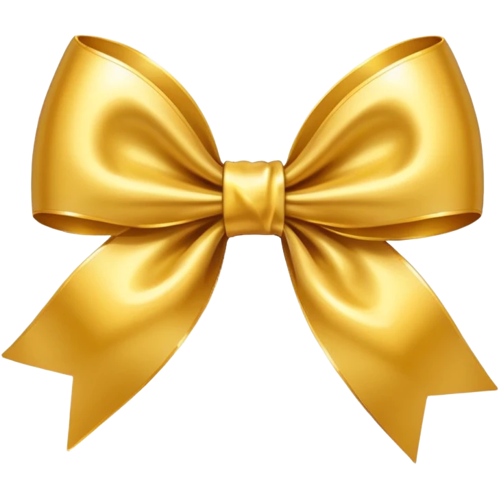 Golden bow with medium length long ends  emoji