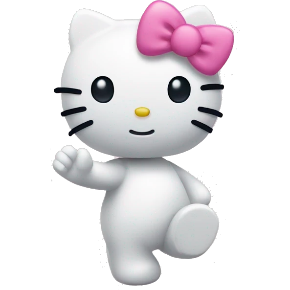 Hello kitty waving hi emoji