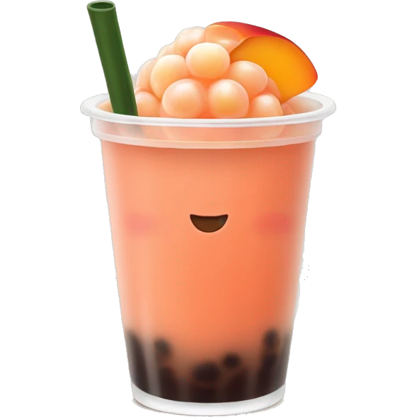peach lychee boba  emoji