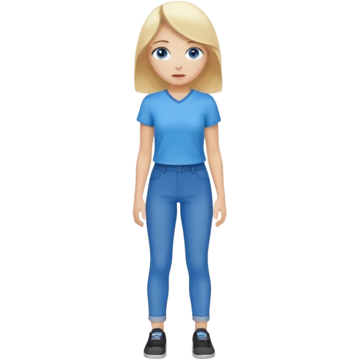 blue eyes blonde girl TRYING TO GET SOMEONES ATTENTION FULL BODY STANDING UP emoji