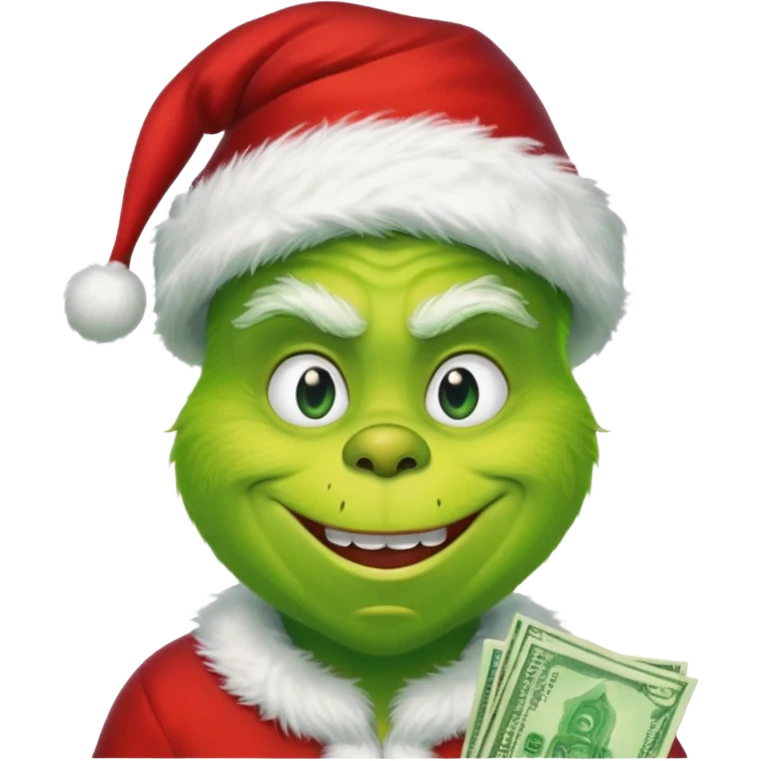 Grinch with money emoji