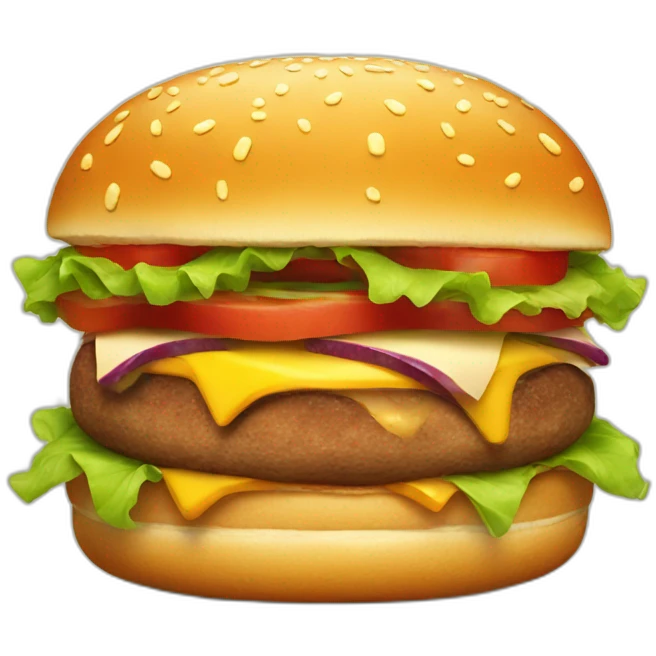 Juicy burger mascot emoji