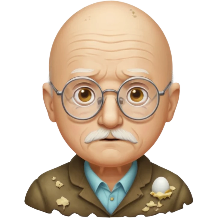 old egg shaped man with balding, glasses, fungus emoji