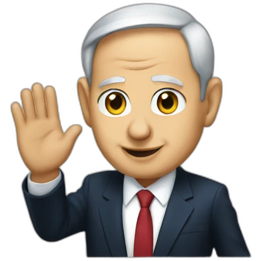 Netanyahu waving  emoji