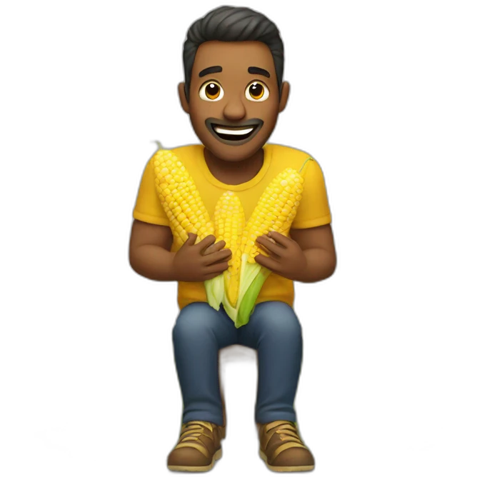 Man praising corn emoji
