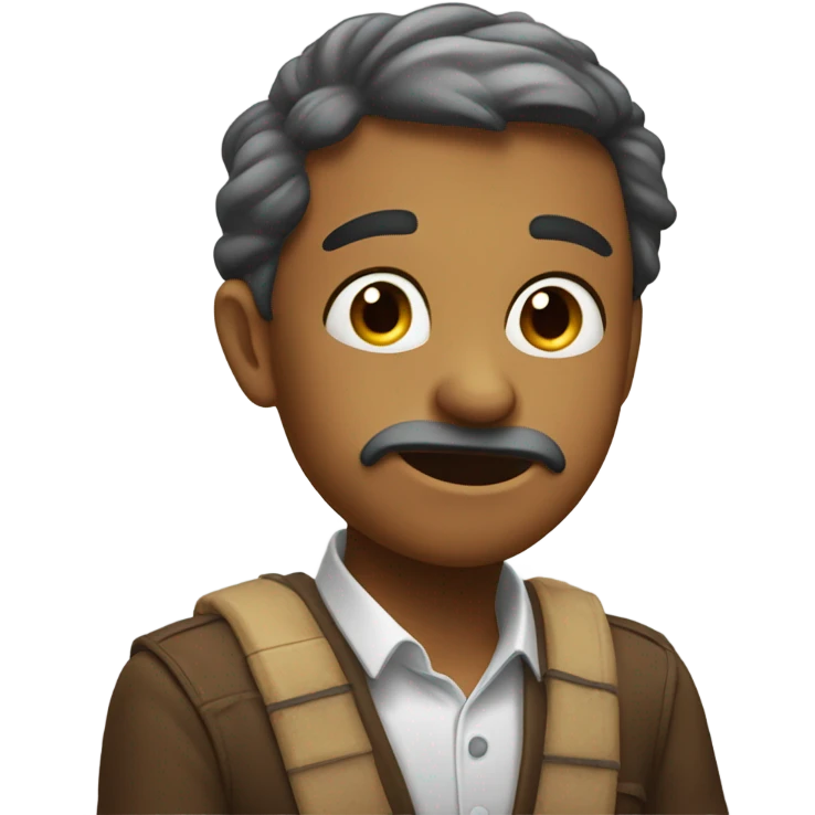 emoji rubbing its chin and sucking in its cheeks while raising one eyebrow emoji