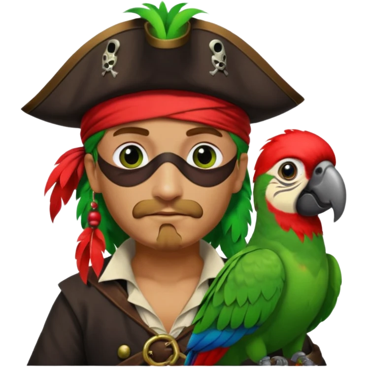 pirate and parrot emoji