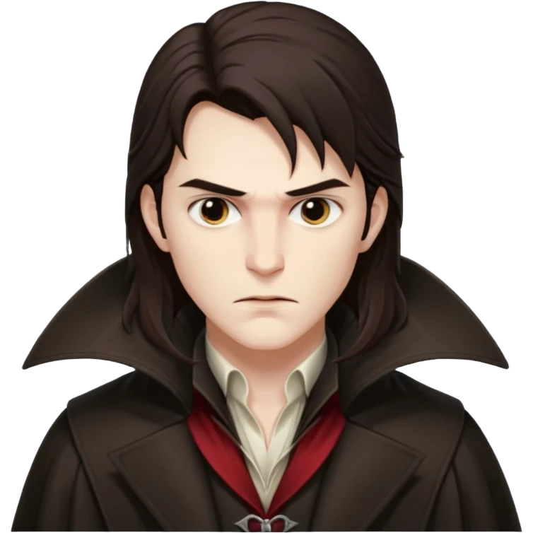 Vampire Hunter D with dark brown long hair emoji