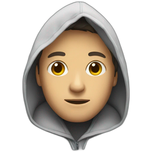 Man with hoodie facing down  emoji