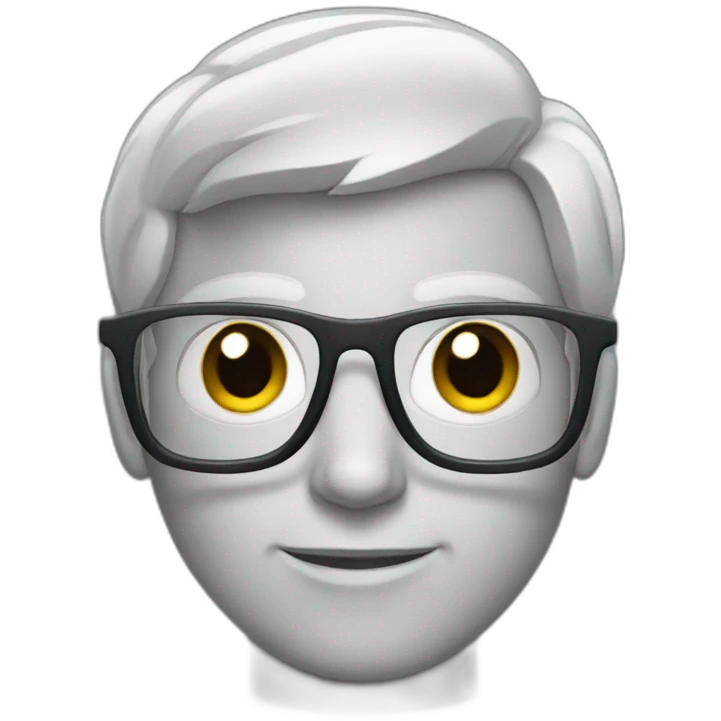 Gray Beegel, Gray Eyes with Glasses emoji
